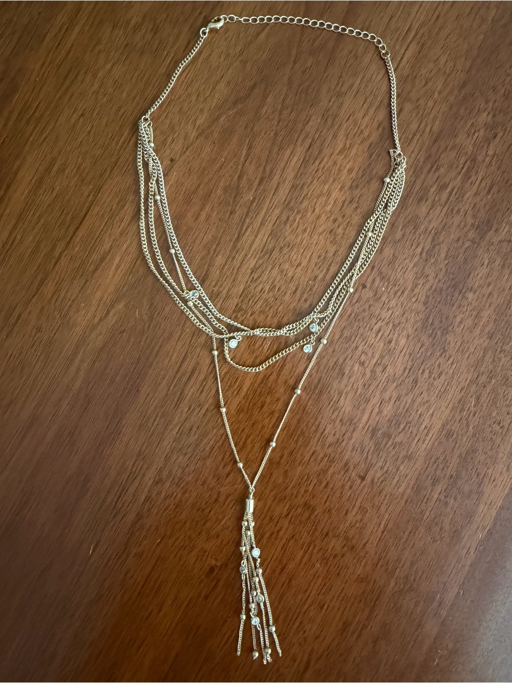 Ettika x Rachel Zoe Gold Layered Tassel Pendant Necklace